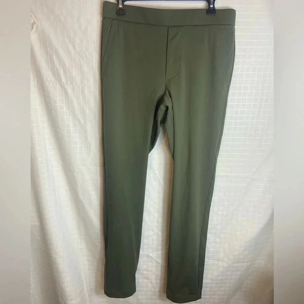 Bonobos Mens Size M Long Slim Fit Stretch Trouser Pants Olive Green
